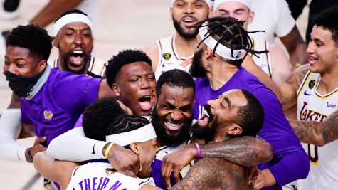 Los Angeles Lakers Celebrate their Championship Win on the Court