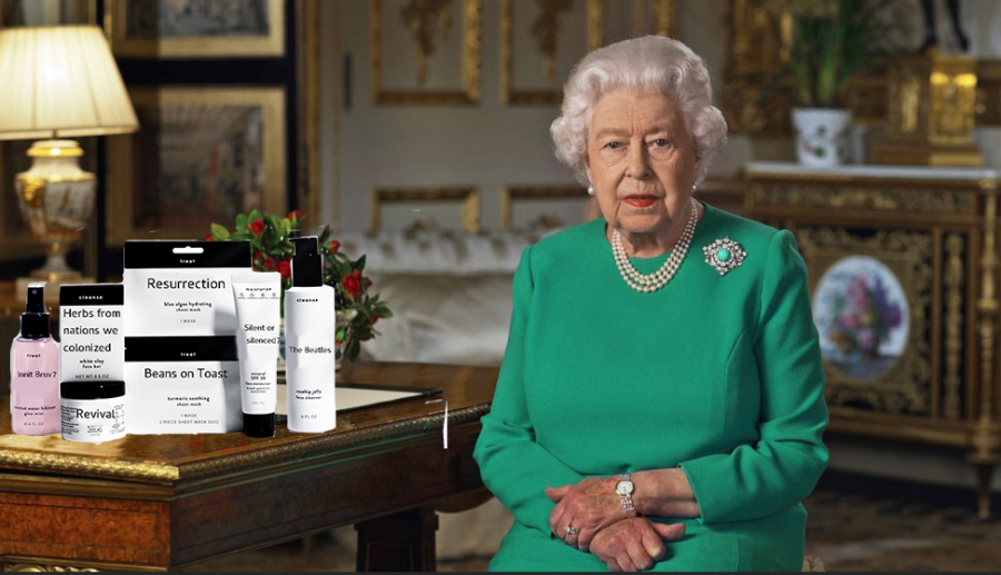 Queen Elizabeth reveals the crowns new skincare line in her address to the nation.