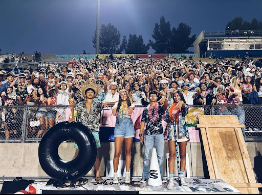 Saugus’ Student section on September 20th, 2024. 
Photo courtesy of @saugusbluecrew on Instagram
